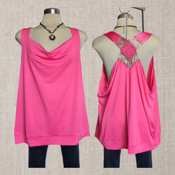 RICKIS Designer Luxury Pink Blouse Side XXL - Picture 3 of 16